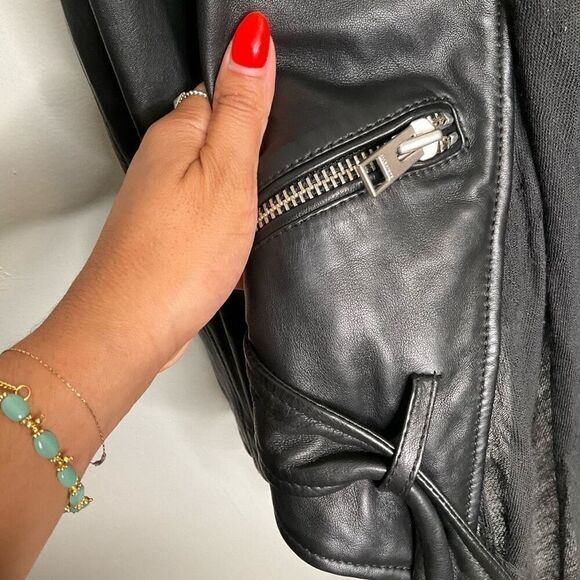 All Saints Arnel Leather Biker Jacket - Picture 10 of 12